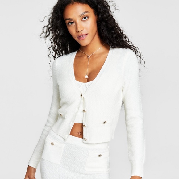 Guess Button-Down Long-Sleeve Cardigan Sweater - Picture 2 of 3